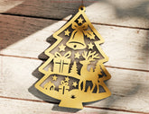 Tree Shape Christmas Ornament New Year Decoration | Laser Cut Snowy Scene Holiday Hanging Baubles | Digital Download |#U643|