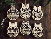Editable Christmas Ornament SVG Personalized Name Bauble Laser Cut File Custom Xmas Decoration Glowforge Cricut Digital Download |#U647|