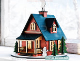 3D Wooden Christmas Cottage Model for Laser Cutting Tabletop Holiday Décor Miniature House with Glowing Windows Digital Download |#U650| VectorPort