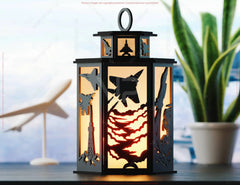 Fighter Jet Flight Lantern SVG - Laser Cut Aviation Lamp Kit | Cockpit & Cloud Panels Candle Holder Lamp Digital Download |#U654| VectorPort