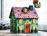 3D Wooden Christmas House Gift Box | Multi-Use Laser Cut File – Money Box, Light Holder, Holiday Décor Digital Download |#U657|