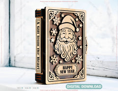 Santa Book Box SVG | Wooden Christmas Gift Box Digital Download |#U659|