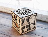 New Year Holiday Cube Gift Box – Laser Cut SVG File | Winter Ornaments | Christmas Digital Download |#U662| VectorPort