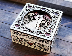 Love Heart Ornamental Laser-Cut Wooden Gift Box – 3D Romantic Keepsake Box Digital Download |#U663|