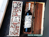 Festive Rustic Wine Box SVG – Custom Laser Cut Christmas Bottle Holder Customizable Engraved Digital Download |#U664| VectorPort