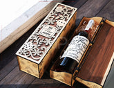 Festive Rustic Wine Box SVG – Custom Laser Cut Christmas Bottle Holder Customizable Engraved Digital Download |#U664|