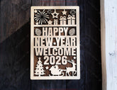 Wooden Christmas Gift Box 2026 | Holiday Box with Happy New Year Lid Digital Download |#U665| VectorPort