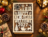 Wooden Christmas Gift Box 2026 | Holiday Box with Happy New Year Lid Digital Download |#U665| VectorPort
