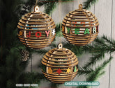 3D Layered Wooden Christmas Ornament Ball | Laser Cut Snowflake Bauble | DIY Holiday Decoration | Digital Download |#U666|