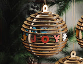3D Layered Wooden Christmas Ornament Ball | Laser Cut Snowflake Bauble | DIY Holiday Decoration | Digital Download |#U666|