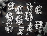 Christmas Alphabet & Numbers Laser Cut Set | 26 Letters | 0-9 Numbers | Hanging Included | Digital Download |#U667| VectorPort