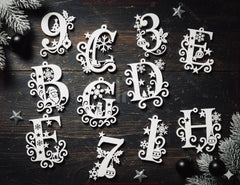 Christmas Alphabet & Numbers Laser Cut Set | 26 Letters | 0-9 Numbers | Hanging Included | Digital Download |#U667| VectorPort