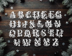 Christmas Alphabet & Numbers Laser Cut Set | 26 Letters | 0-9 Numbers | Hanging Included | Digital Download |#U667|