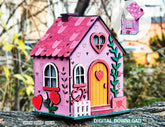 3D Wooden Valentine Love House Gift Box | Money Box, Tea Light Holder, Wedding & Anniversary Décor Digital Download |#U669|