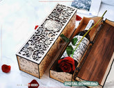 Romantic Love Wine Box SVG –Laser Cut Valentine’s Bottle Holder | Personalized Anniversary & Wedding Gift Digital Download |#U676| VectorPort