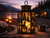 Campfire Adventure World Lantern – Camping Theme Forest, Tent & Campfire| Outdoor Candle Holder Lamp Digital Download |#U682| VectorPort