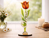 Customizable Standing Flower Laser Cut - Personalized Flower with Name Tulip, Rose & Peony Digital Download |#U683| VectorPort