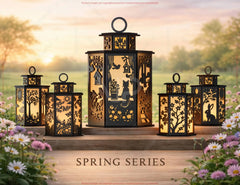 Spring Theme Laser Cut Lantern Bundle | 10 Designs | DIY Wooden Candle Holder Digital Download |#U692|