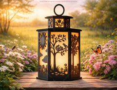 Spring Theme Laser Cut Lantern Bundle | 10 Designs | DIY Wooden Candle Holder Digital Download |#U692| VectorPort