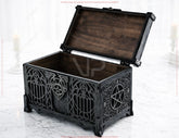 Gothic Wooden Chest | Laser Cut Occult Storage Box | Pentagram Design Decorative Box | Gothic Home Décor Digital Download |#U694|