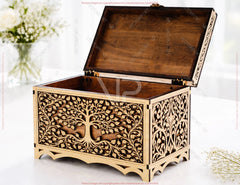 Ornate Wooden Keepsake Box | Laser Cut Heart Gift Box | Elegant Decorative Storage Chest Digital Download |#U696|