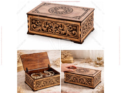 Vintage Style Ornate Wooden Keepsake Box | Laser Cut Gift Box | Engraved Wooden Box Design Digital Download |#U697|