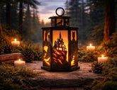 Fantasy Lantern SVG | Dragon & Wizard Laser Cut Lantern | Shadow Box Candle Lantern | Gothic Castle Light Box Digital Download |#U698|