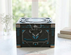 Futuristic Laser Cut Box SVG | Sci-Fi Wooden Storage Box | High-Tech Geometric Keepsake Stash Box Digital Download |#U699|