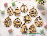 Easter Ornament Bundle | 25 Laser Cut Easter Ornaments SVG | Bunny Egg Chick Basket Wooden Ornament Files Digital Download |#U701| VectorPort