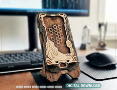 Futuristic Phone Stand SVG | Laser Cut Phone Holder | Sci-Fi Phone Dock | Wooden Phone Stand File | CNC Laser Cut Stand Digital Download |#U702| VectorPort