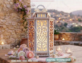 Wedding Lantern Laser Cut Lantern Template Wooden Candle Holder Centerpiece Lantern Tea Light Digital Download |#U703|
