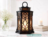 Gothic Lantern SVG Laser Cut File | Decorative Candle Holder | Wedding Table Décor Digital Download |#U704|
