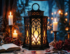 Gothic Lantern SVG Laser Cut File | Decorative Candle Holder | Wedding Table Décor Digital Download |#U704|