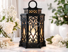 Gothic Lantern SVG Laser Cut File | Decorative Candle Holder | Wedding Table Décor Digital Download |#U704|