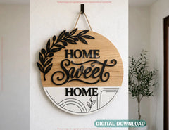 Personalized Welcome Sign SVG | Family Name Door Sign Laser Cut Door Hanger Farmhouse Digital Download |#U705|