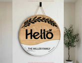 Personalized Welcome Sign SVG | Family Name Door Sign Laser Cut Door Hanger Farmhouse Digital Download |#U705| VectorPort