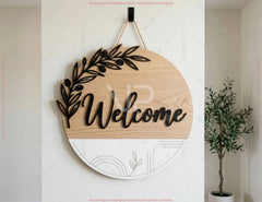 Personalized Welcome Sign SVG | Family Name Door Sign Laser Cut Door Hanger Farmhouse Digital Download |#U705| VectorPort