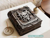 Gothic Book Box Laser Cut File – Dark Fantasy Wooden Storage Box – Grimoire Style Book Box SVG Digital Download |#U707| VectorPort