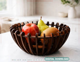Modern Wooden Fruit Bowl Set – Laser Cut SVG Basket – Minimal Kitchen Décor Small Fruit Holder Digital Download |#U709| VectorPort