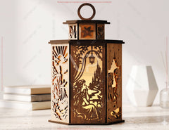 Enchanted Tower Lantern SVG | Fairy Tale Silhouette Candle Holder | Magical Hair Story Light Box | Laser Cut Digital Download |#U715| VectorPort