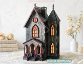 Gothic Haunted House Lantern SVG – Laser Cut Victorian House – Layered Wooden Luminary Digital Download |#U716| VectorPort