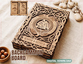 Viking Backgammon Set SVG | Norse Tavla Board Game Box Laser Cut Folding Game Case Dice Digital Download |#U718| VectorPort