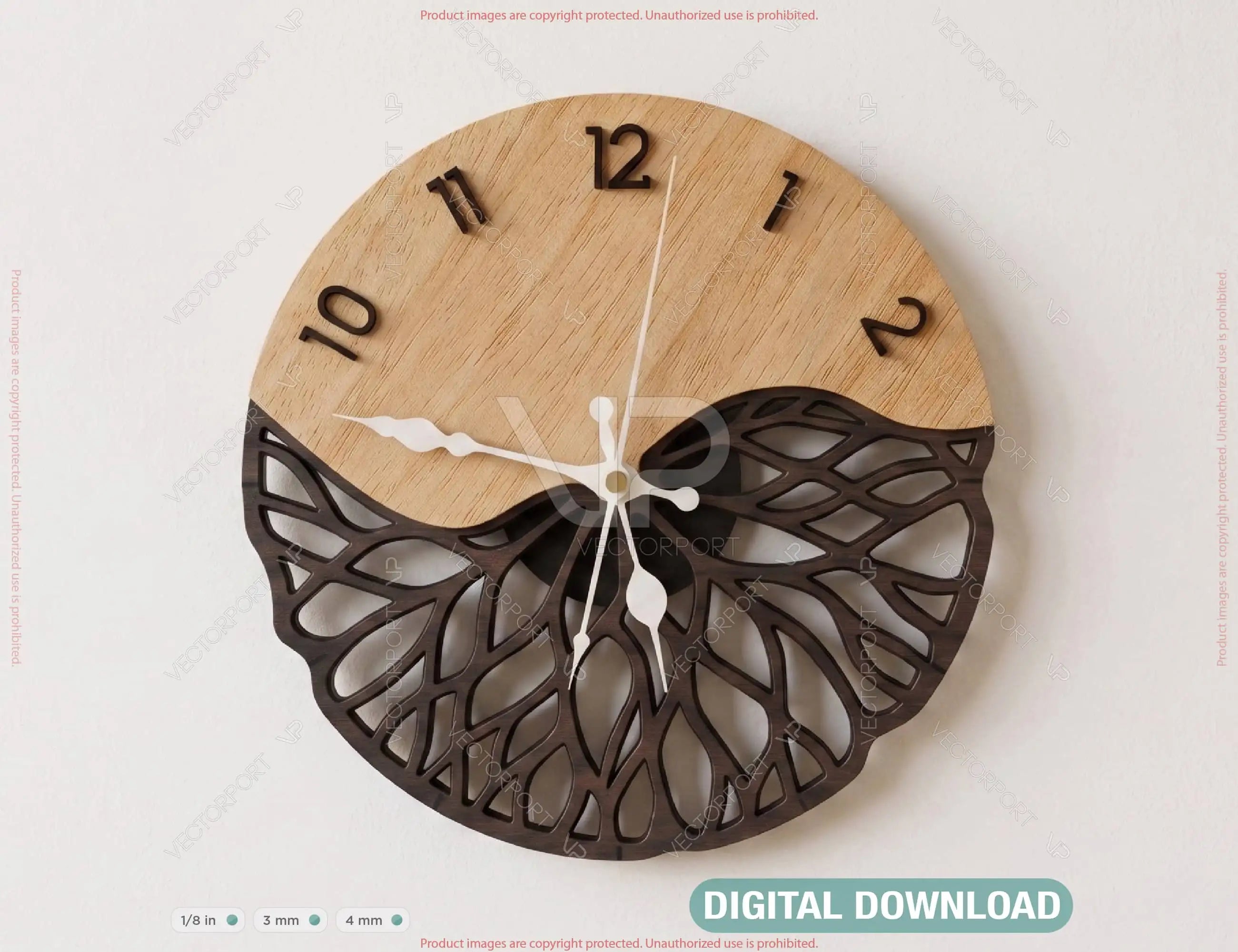 Tree of Life Multilayer Wall Clock Laser Cut File - Modern Wood Wall Art Digital Download |#U726| VectorPort