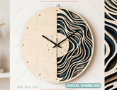 3D Layered Ocean Waves Wall Clock SVG Wall Art Digital Download |#U727| VectorPort