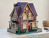 Victorian Dollhouse SVG | Laser Cut Miniature House | Wooden Gothic House Lantern Digital Download |#U730| VectorPort