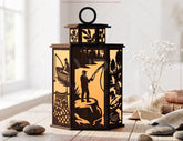 Fisherman's Lake Lantern SVG | Fishing Silhouette Candle Holder Digital Download |#U731| VectorPort