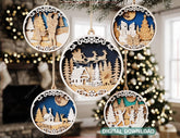 3D Christmas Ornament SVG | Layered Winter Scene Laser Cut Files Digital Download |#U733| VectorPort