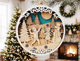 3D Christmas Ornament SVG | Layered Winter Scene Laser Cut Files Digital Download |#U733| VectorPort