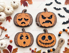 3D Layered Halloween Pumpkin Faces SVG Laser Cut Files Digital Download |#U740| VectorPort