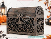 Halloween Gothic Treasure Chest Laser Cut SVG Skull Coffin Chest Digital Download |#U741| VectorPort